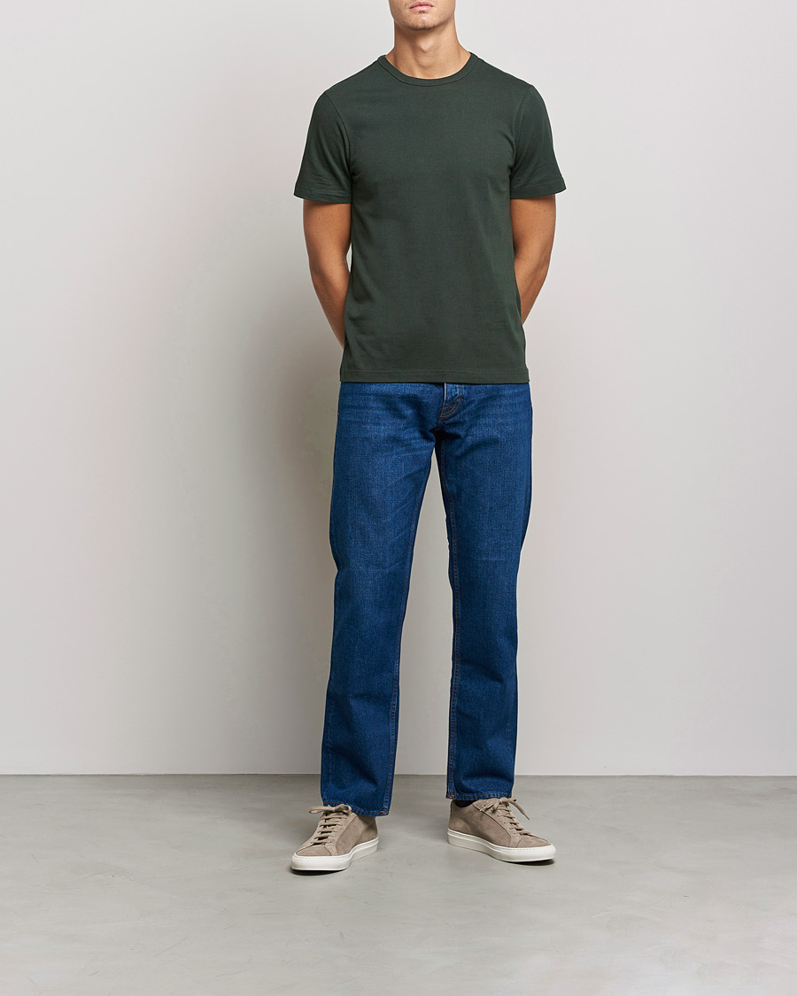 Heren | T-shirts | Merz b. Schwanen | Relaxed Loopwheeled Sturdy Tee Forest