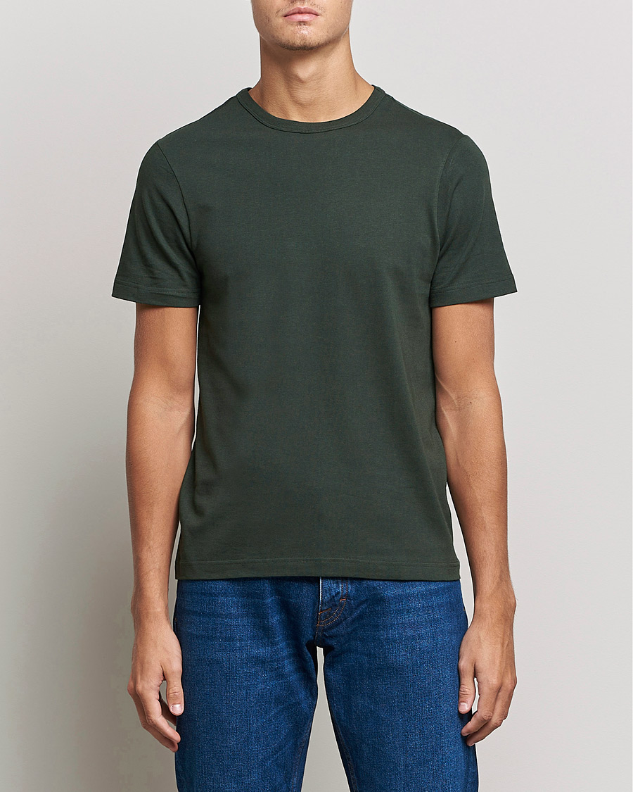 Heren | T-shirts | Merz b. Schwanen | Relaxed Loopwheeled Sturdy Tee Forest