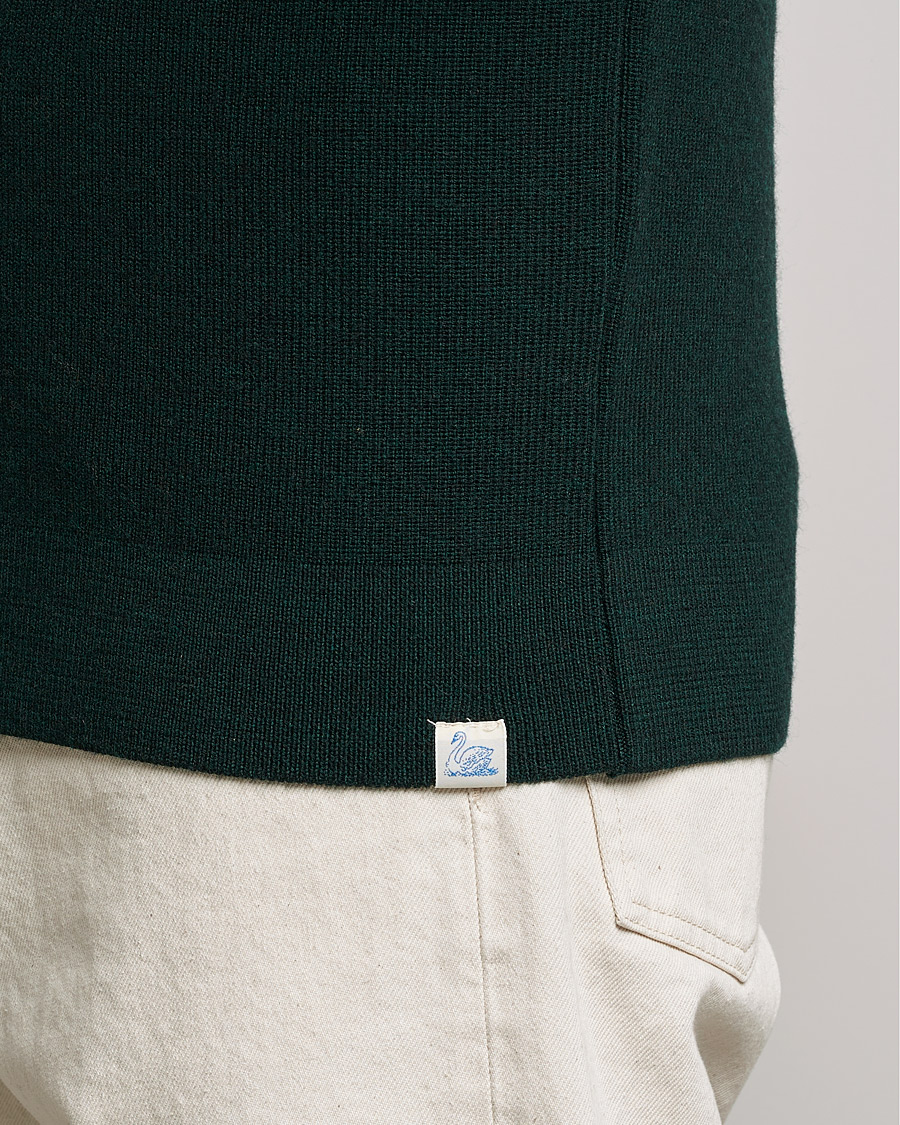 Homme | Pulls Et Tricots | Merz b. Schwanen | Merino Wool Half Zip Forest