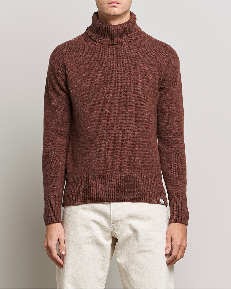 Heren | Truien | Merz b. Schwanen | Cashmere/Merino Rollneck Chestnut