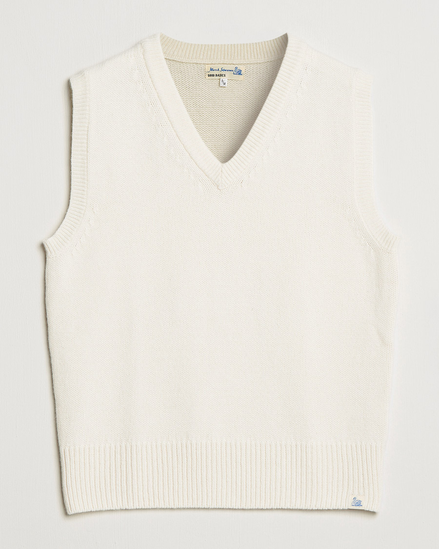 Homme | Pulls Et Tricots | Merz b. Schwanen | Cashmere/Merino Vest Nature