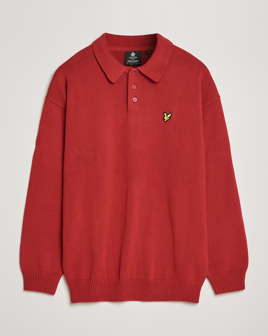 Heren | Truien | Lyle & Scott | Blousson Knitted Polo Tunnel Red