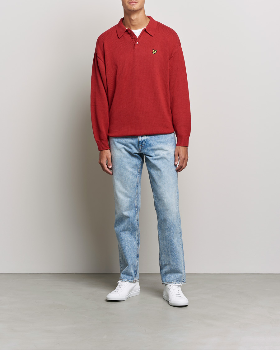 Heren | Truien | Lyle & Scott | Blousson Knitted Polo Tunnel Red