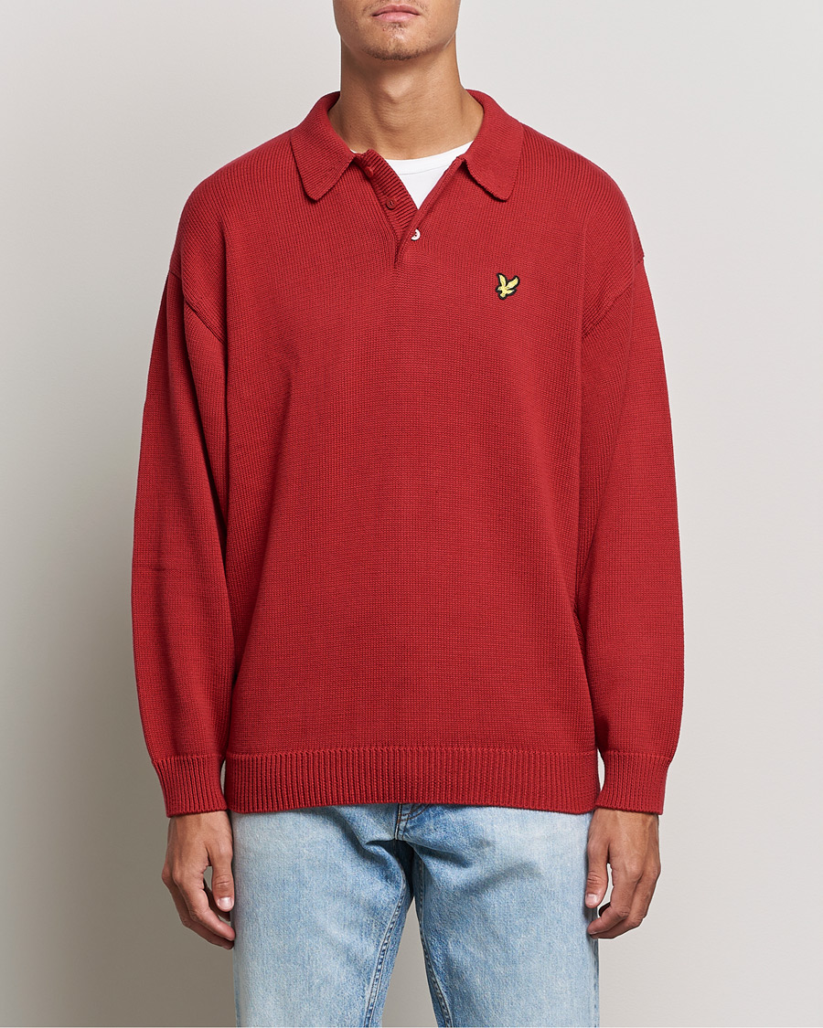 Heren | Truien | Lyle & Scott | Blousson Knitted Polo Tunnel Red
