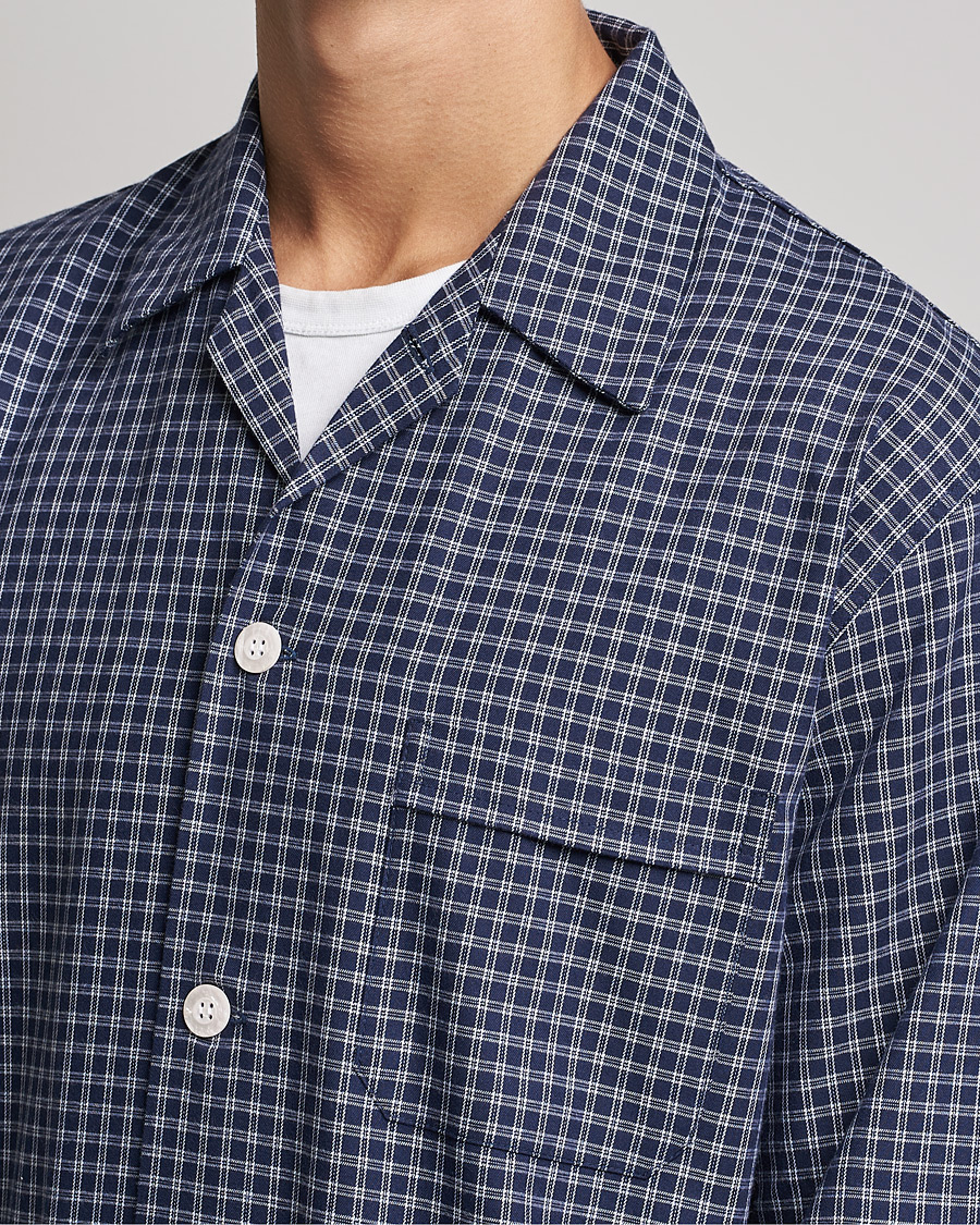 Heren | Derek Rose Checked Cotton Pyjama Set Navy | Derek Rose | Checked Cotton Pyjama Set Navy