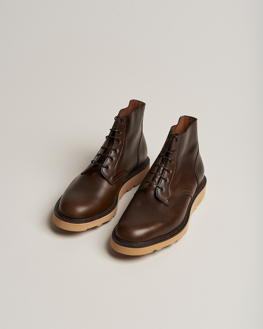 Homme | Sanders Harrison Unlined Derby Boot Brown Calf | Sanders | Harrison Unlined Derby Boot Brown Calf