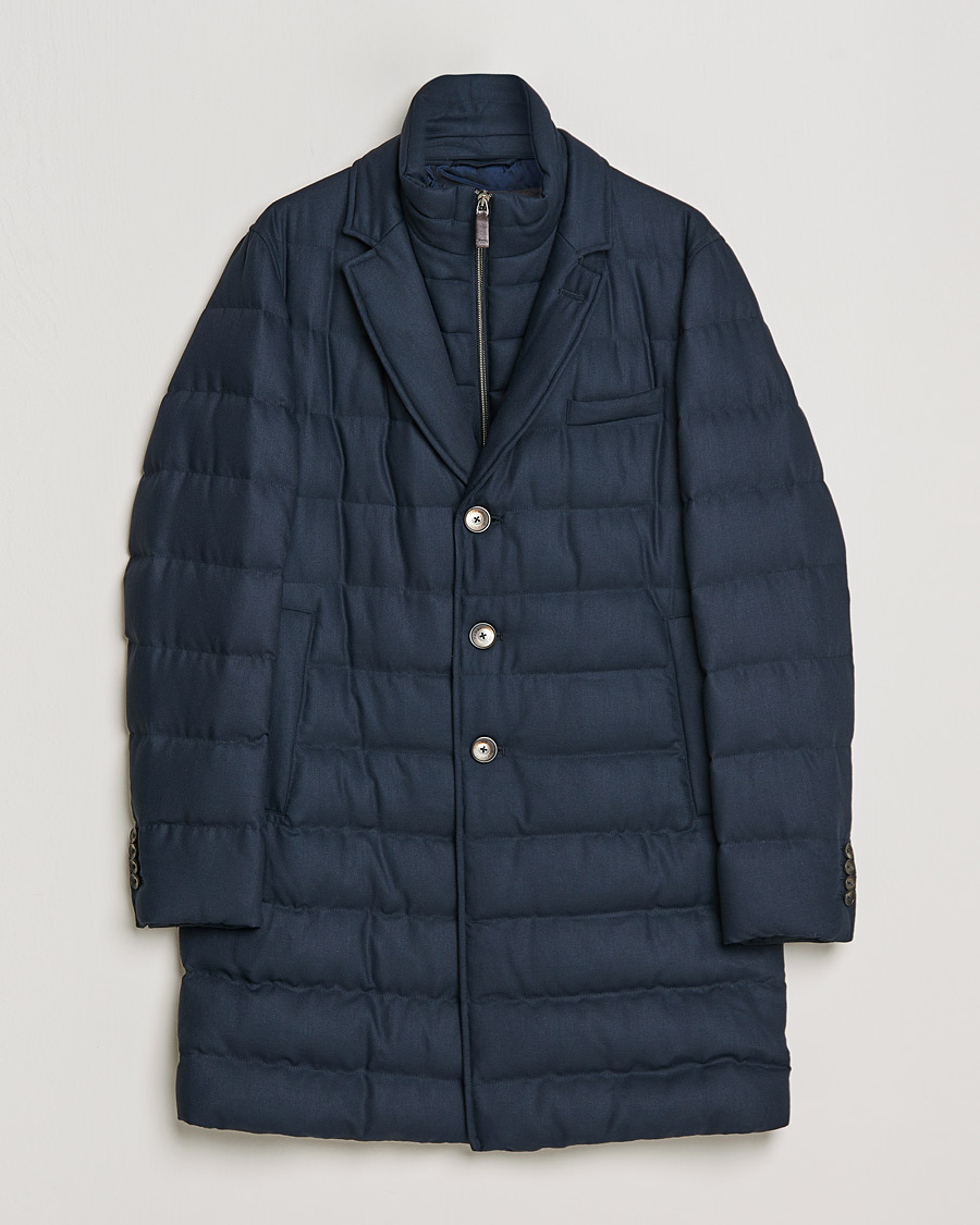 Homme | Manteaux Et Vestes | Herno | Flannel Down Coat Navy