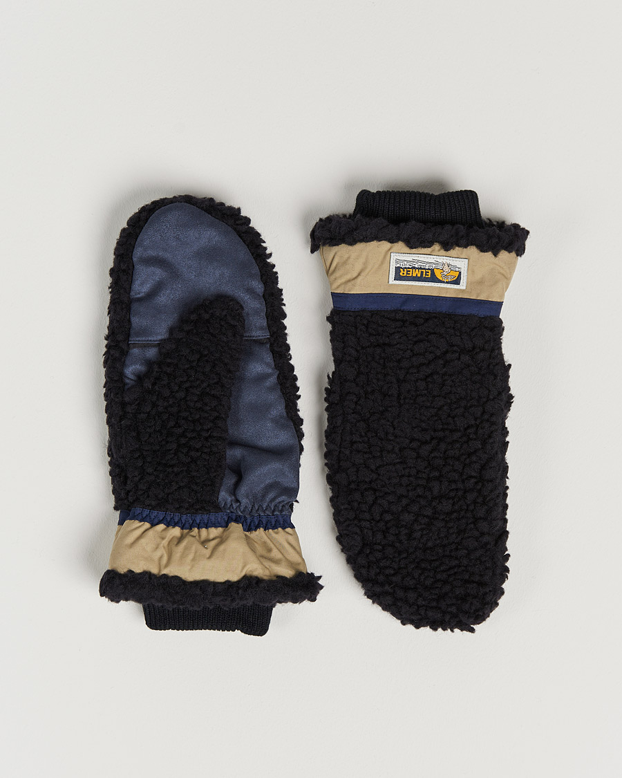 Homme | Elmer by Swany Miyo Wool Teddy Mittens Black | Elmer by Swany | Miyo Wool Teddy Mittens Black