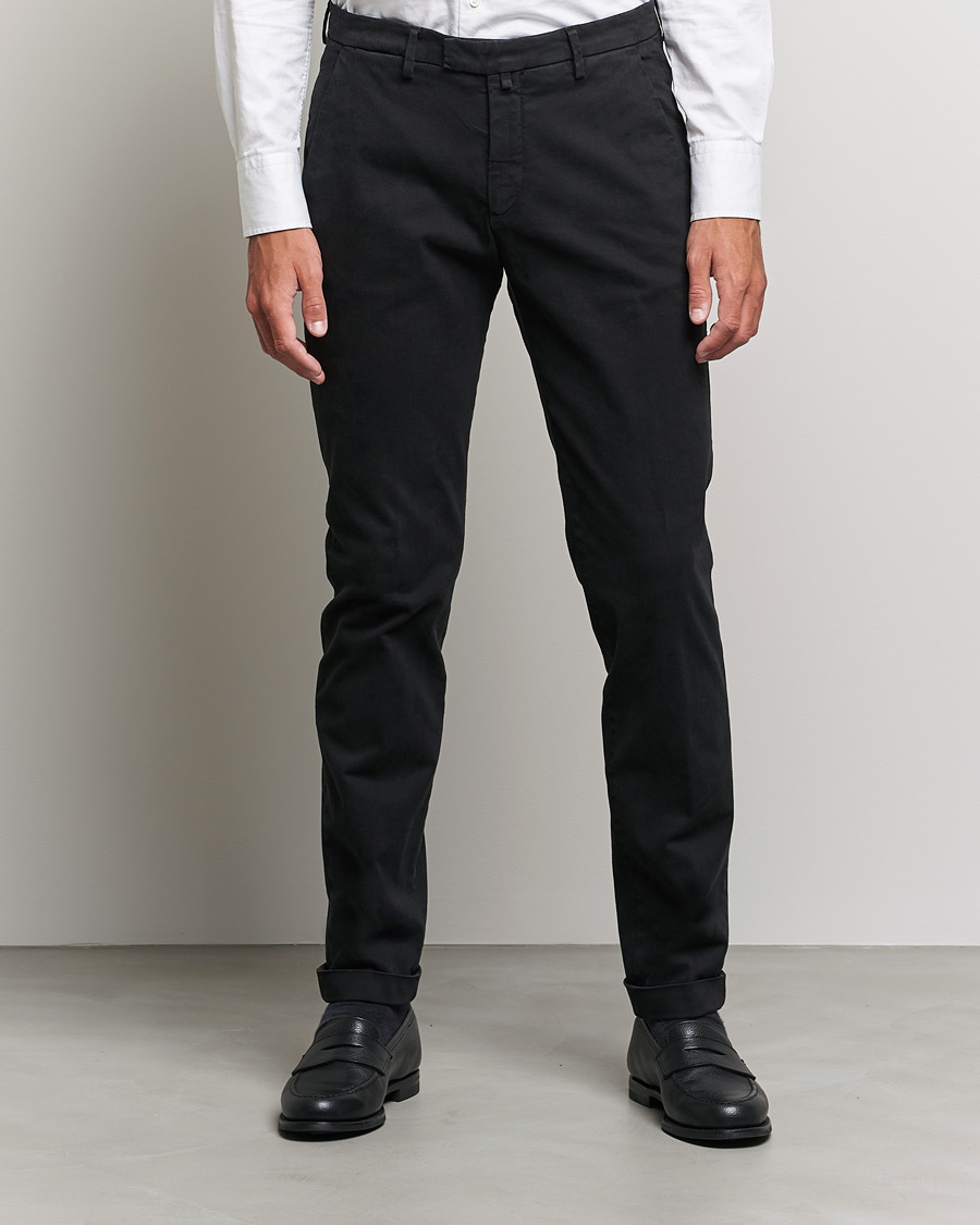 Heren | Broeken | Briglia 1949 | Slim Fit Cotton Stretch Chino Black