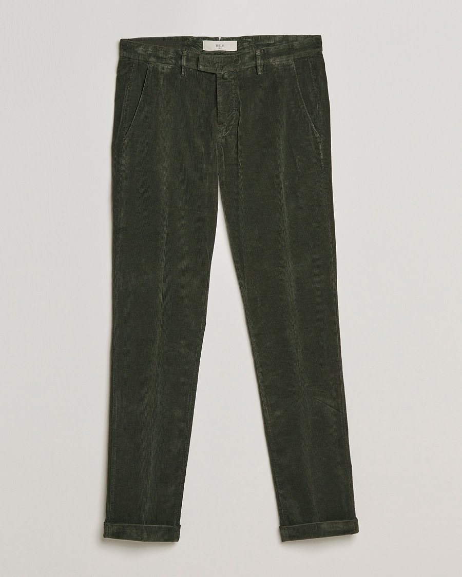 Heren | Broeken | Briglia 1949 | Slim Fit Corduroy Trousers Dark Green