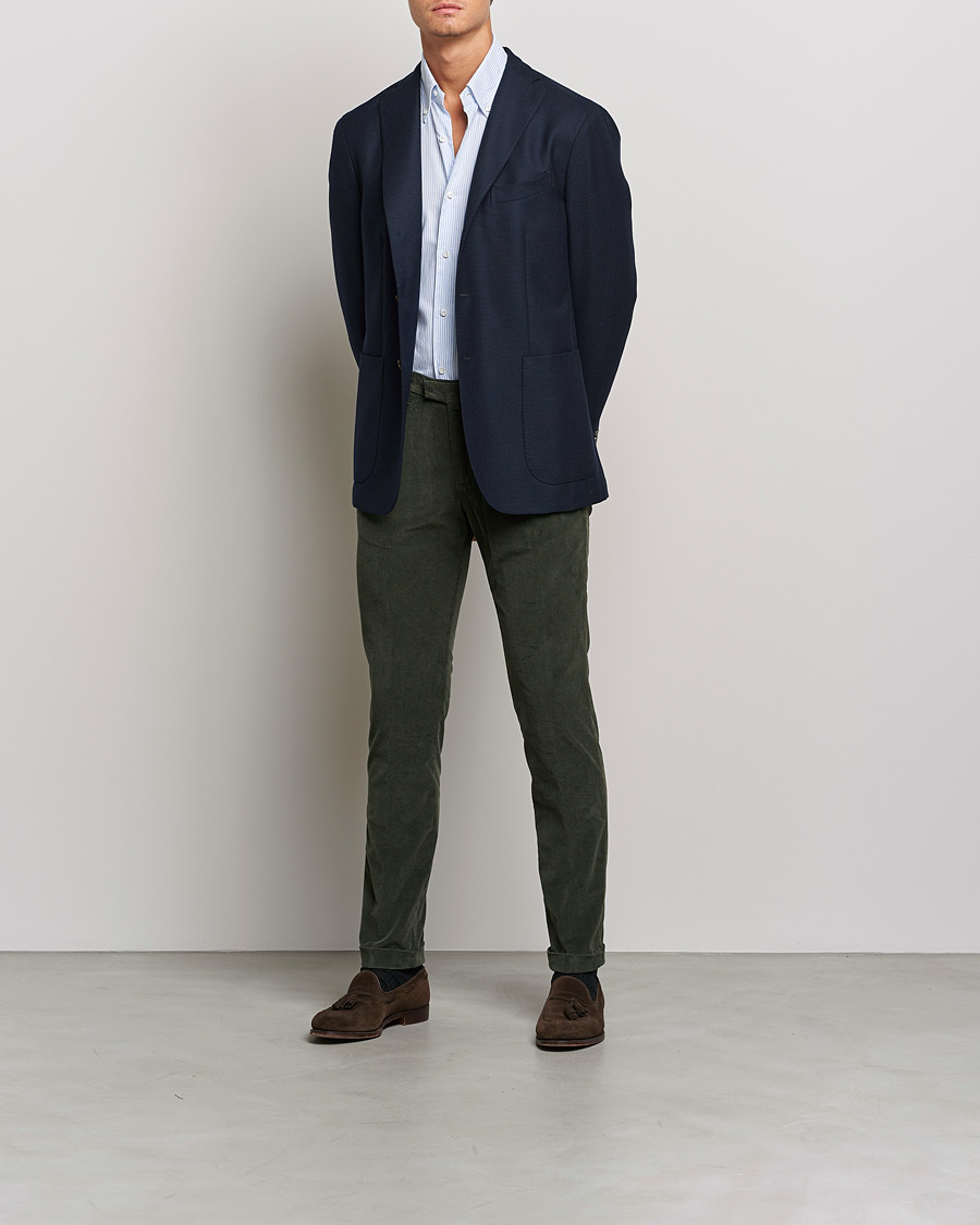 Heren | Broeken | Briglia 1949 | Slim Fit Corduroy Trousers Dark Green