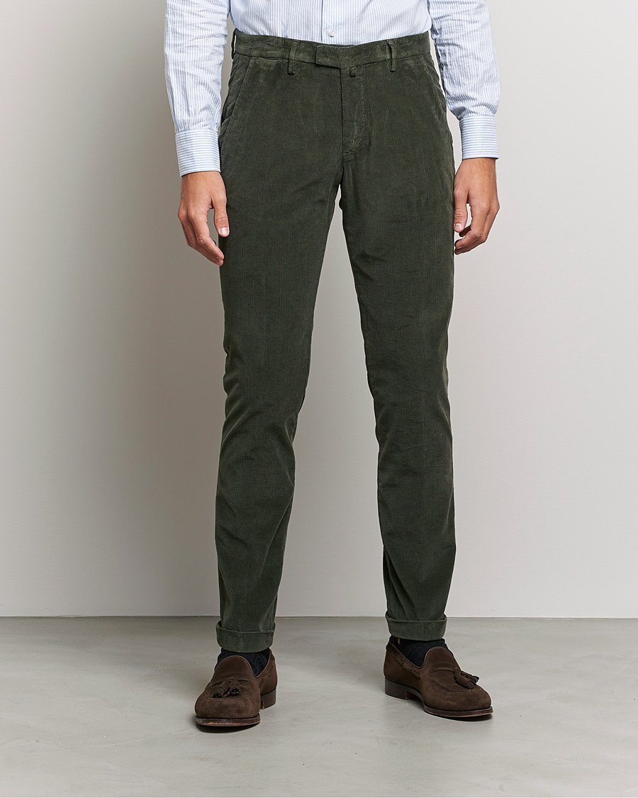 Heren | Broeken | Briglia 1949 | Slim Fit Corduroy Trousers Dark Green