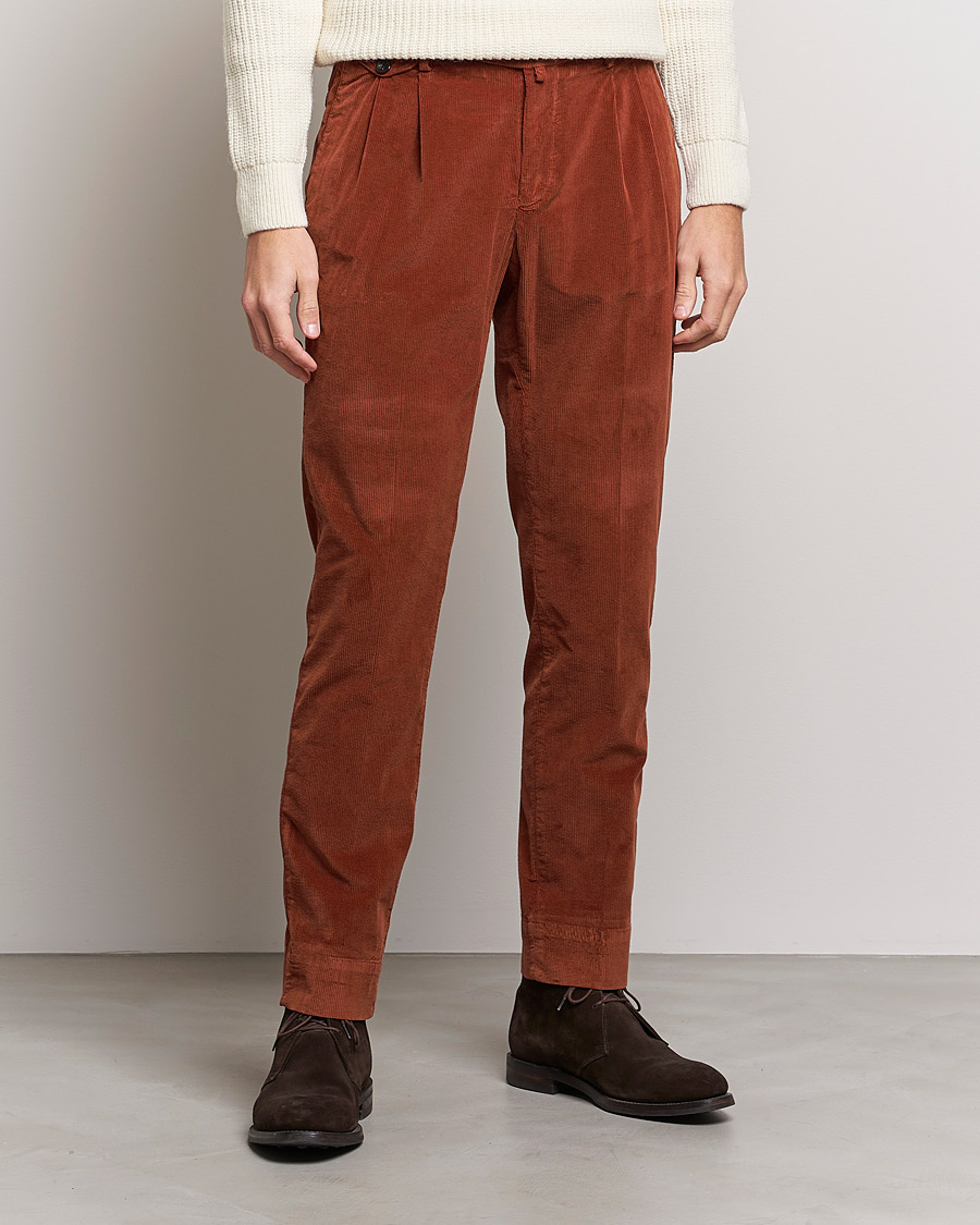 Homme | Pantalons | Briglia 1949 | Easy Fit Corduroy Trousers Rust Red