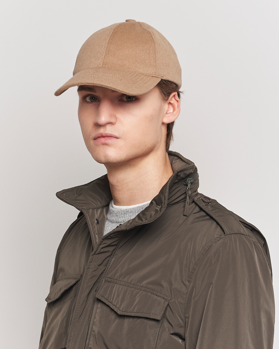 Homme | Bobs Et Casquettes | Varsity Headwear | Cashmere Soft Front Baseball Cap Camel