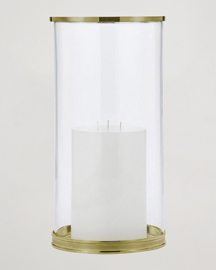 Homme | Ralph Lauren Home Modern Large Hurricane Lamp Brass | Ralph Lauren Home | Modern Large Hurricane Lamp Brass