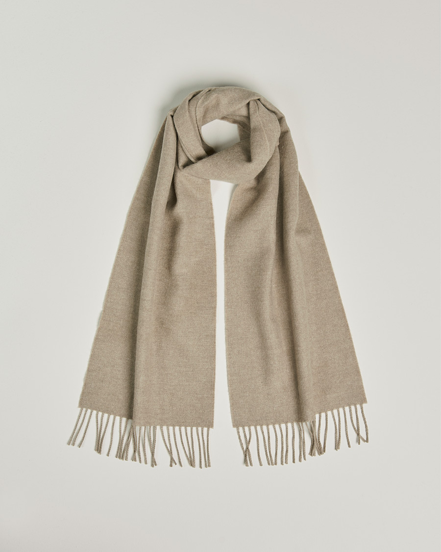 Heren | Begg & Co Vier Lambswool/Cashmere Solid Scarf Mushroom | Begg & Co | Vier Lambswool/Cashmere Solid Scarf Mushroom