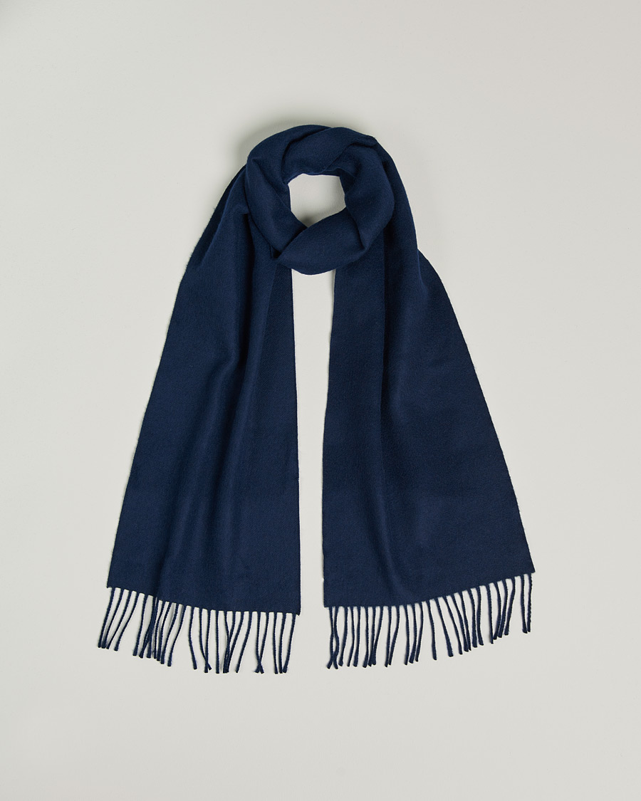 Heren | Begg & Co Vier Lambswool/Cashmere Solid Scarf Navy | Begg & Co | Vier Lambswool/Cashmere Solid Scarf Navy