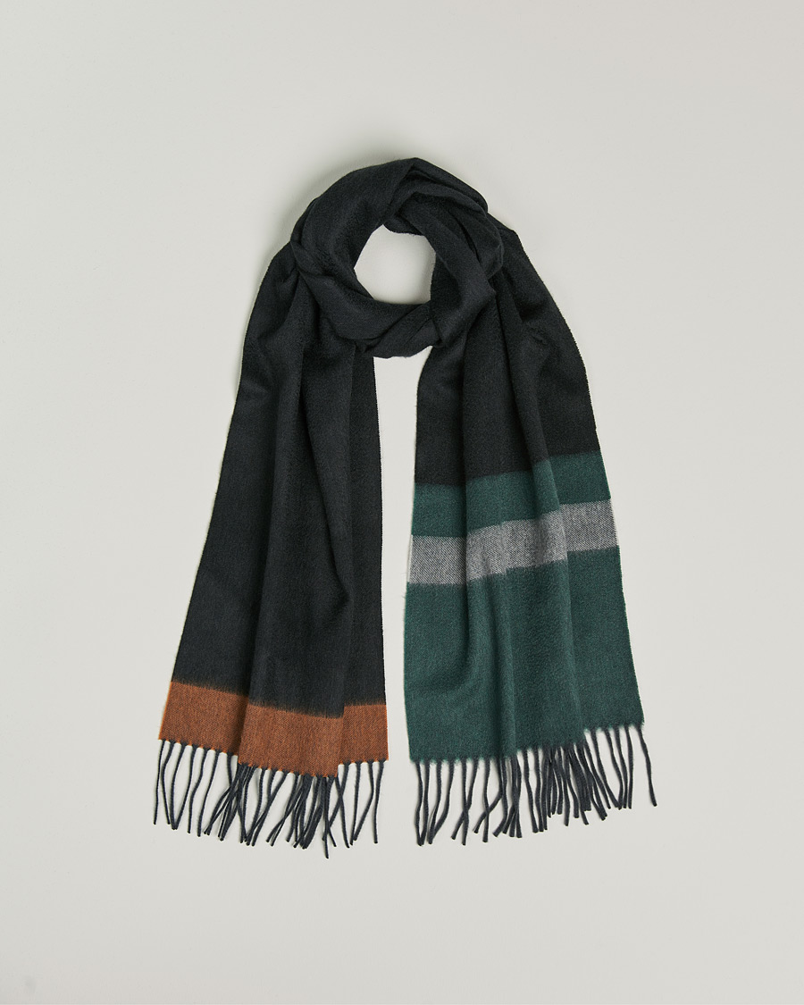 Homme | Begg & Co Arran Cashmere Scarf Slate Green | Begg & Co | Arran Cashmere Scarf Slate Green