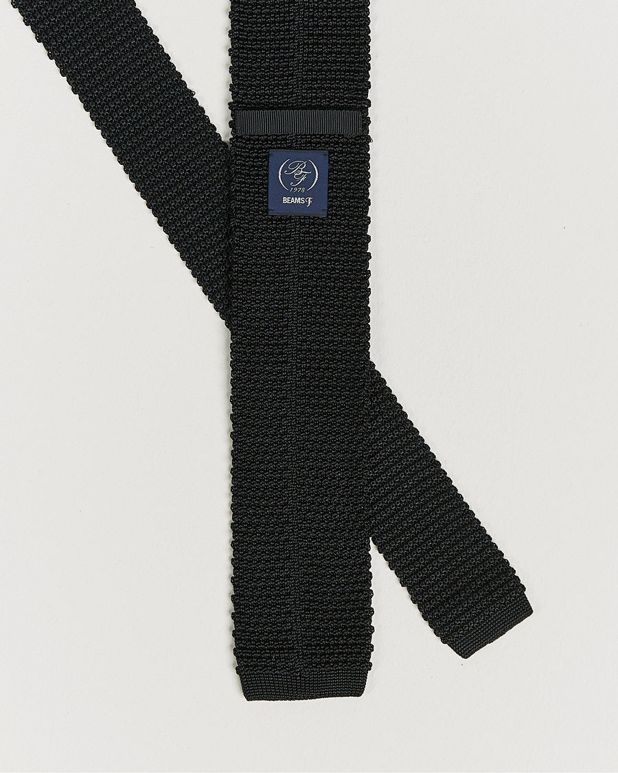 Homme | Beams F Knitted Silk Tie Black | Beams F | Knitted Silk Tie Black