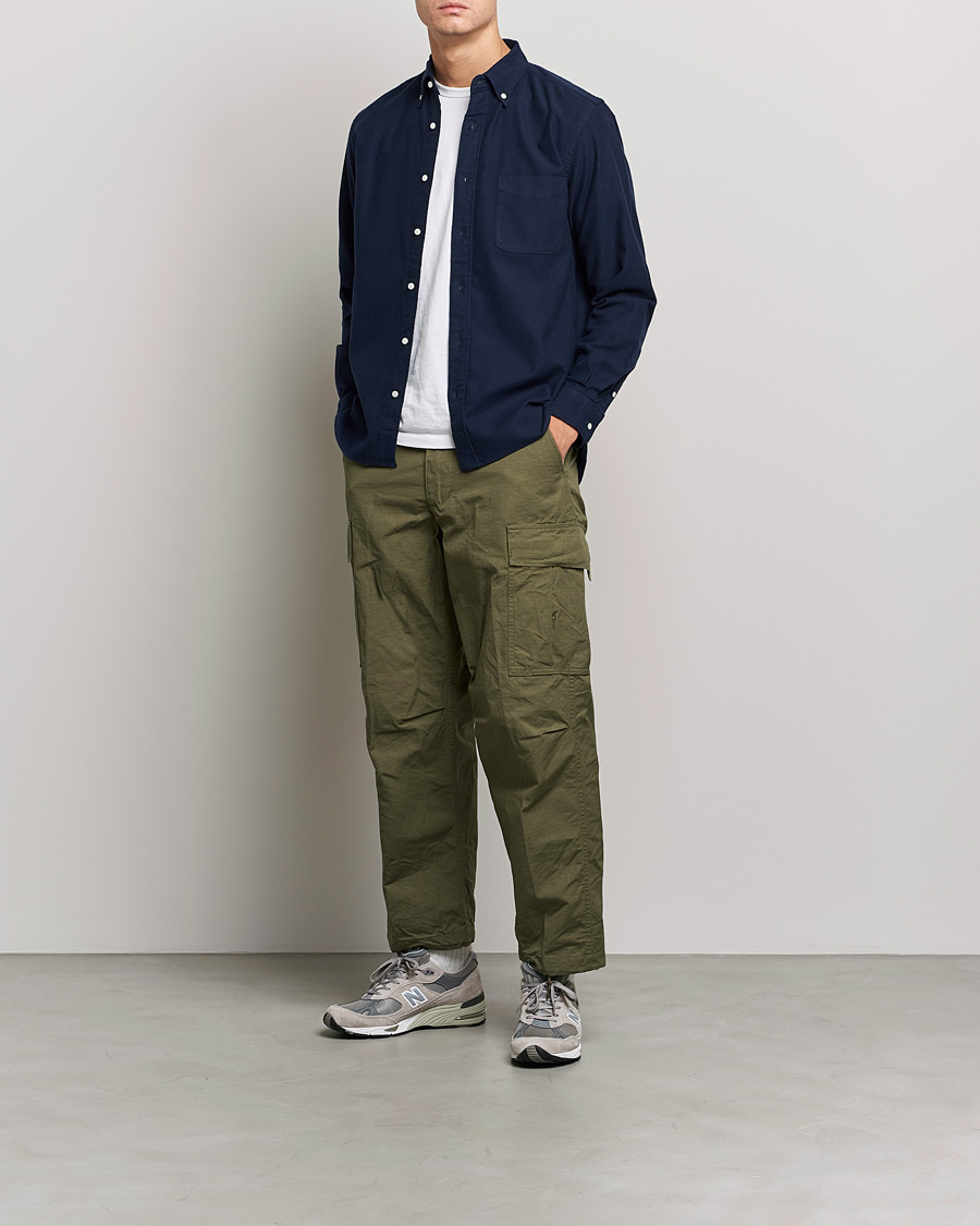 Heren | Overhemden | BEAMS PLUS | Flannel Button Down Shirt Navy