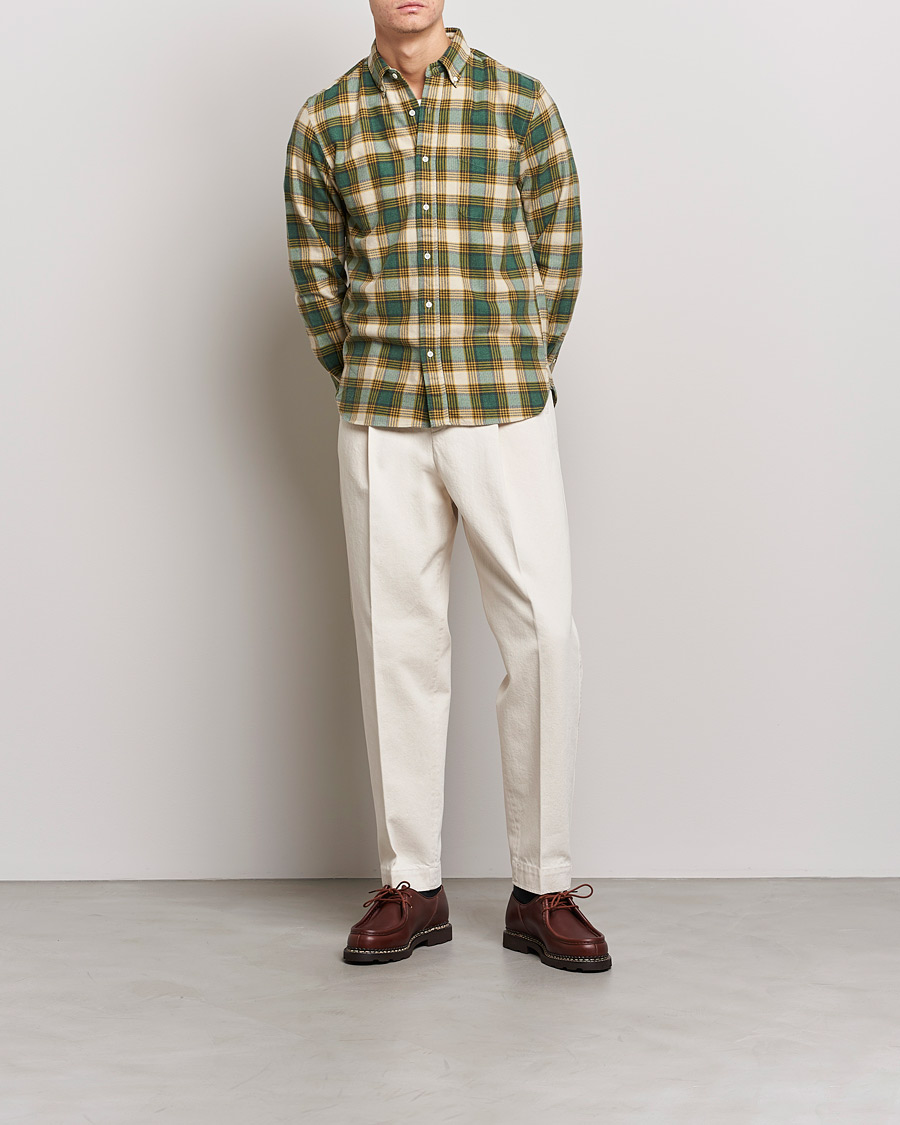 Homme | Chemises | BEAMS PLUS | Flannel Button Down Shirt Green Check