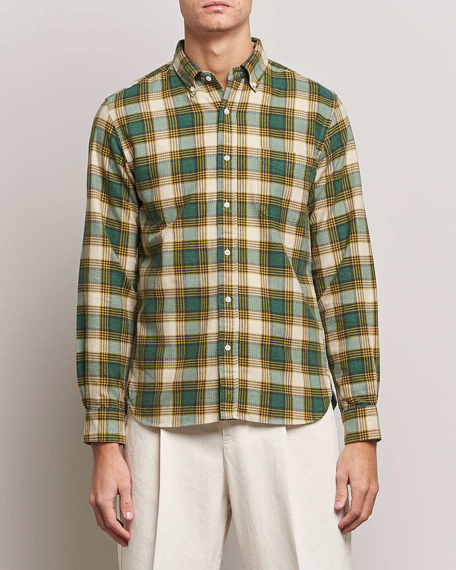Homme | Chemises | BEAMS PLUS | Flannel Button Down Shirt Green Check