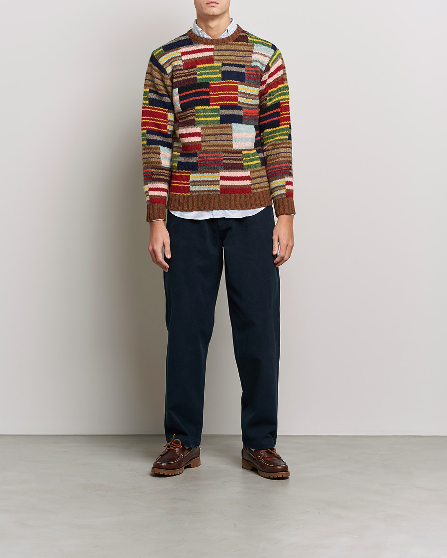 Homme | Pulls Et Tricots | BEAMS PLUS | Hand Knit Patchwork Sweater Multi Stripe