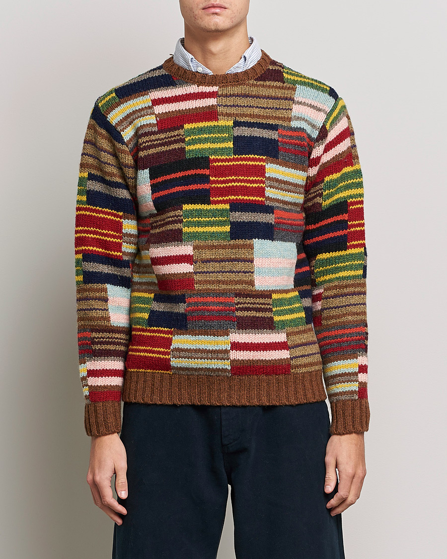 Homme | Pulls Et Tricots | BEAMS PLUS | Hand Knit Patchwork Sweater Multi Stripe