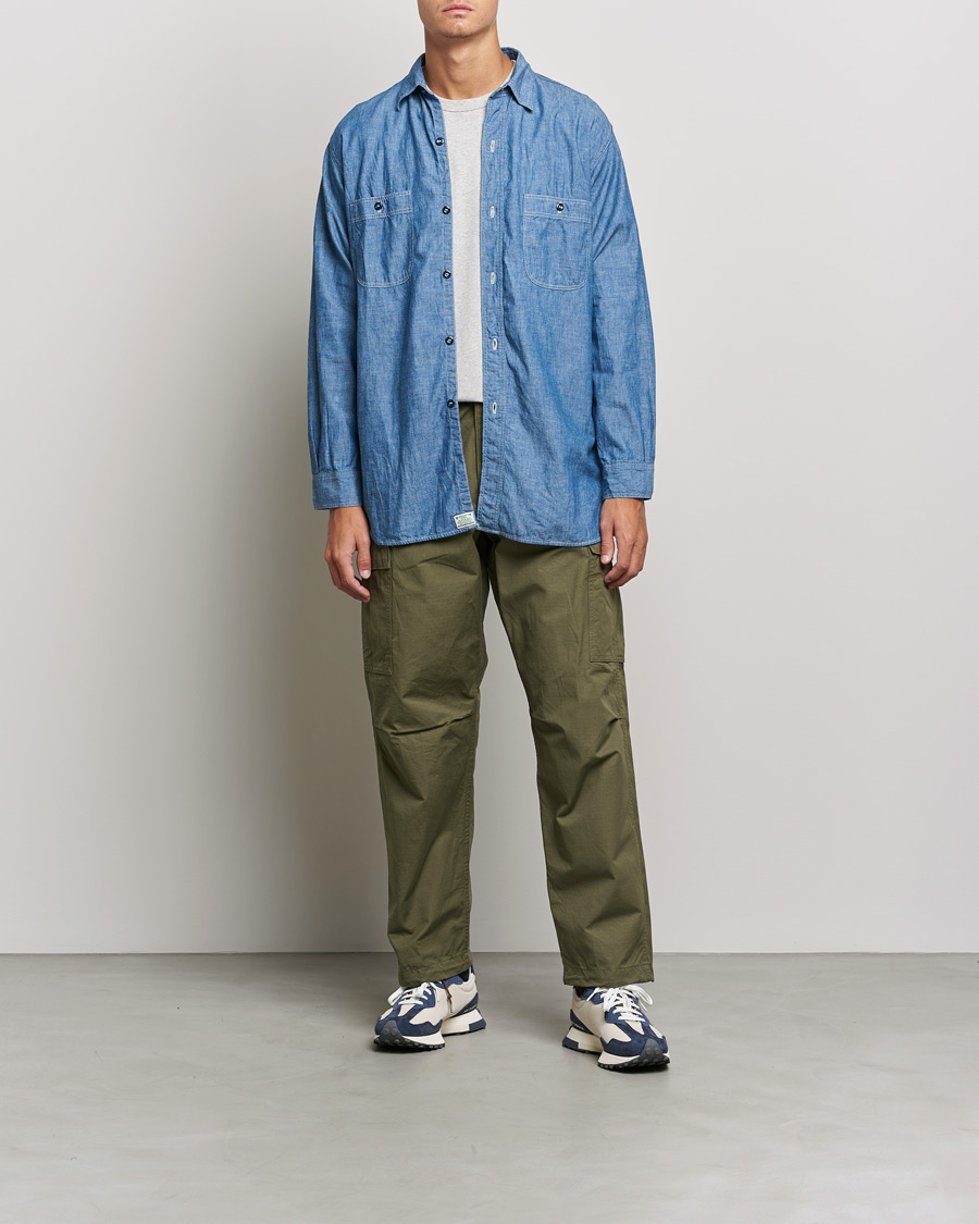 Heren | Overhemden | orSlow | Chambray Work Shirt Light Blue