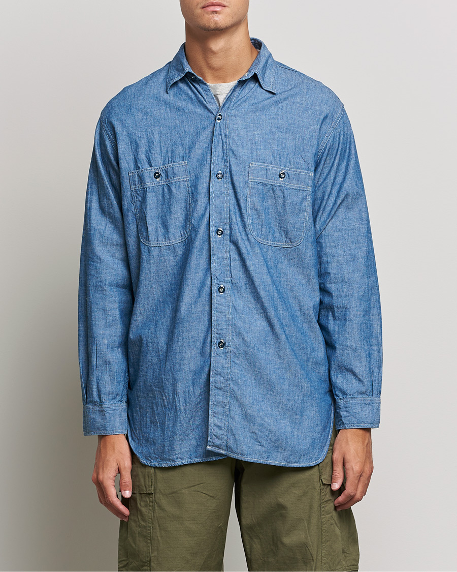 Heren | Overhemden | orSlow | Chambray Work Shirt Light Blue