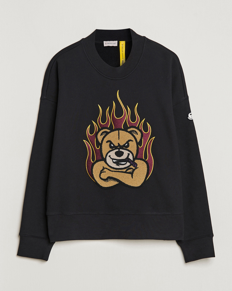 Homme | Pulls Et Tricots | Moncler Genius | 8 Palm Angels Bear Motif Sweatshirt Black