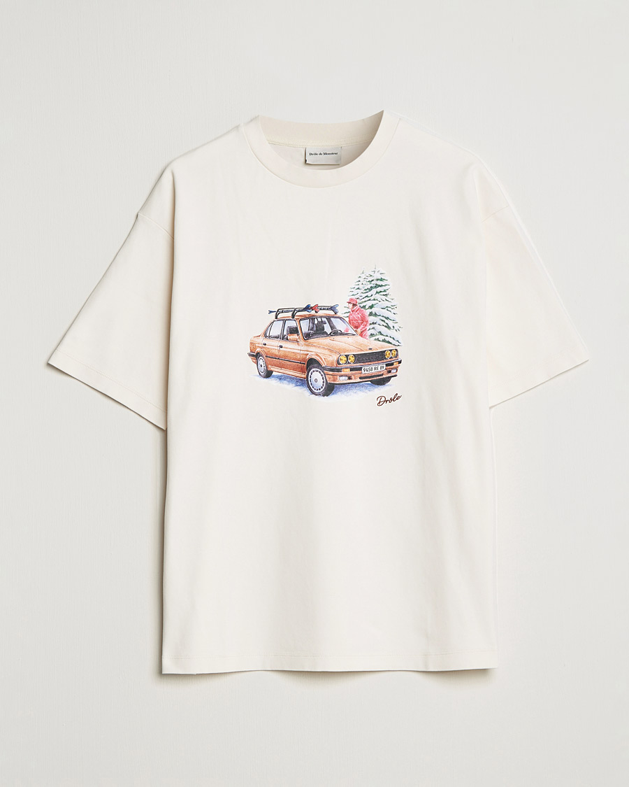 Heren | T-shirts | Drôle de Monsieur | Departe Ski T-Shirt Cream