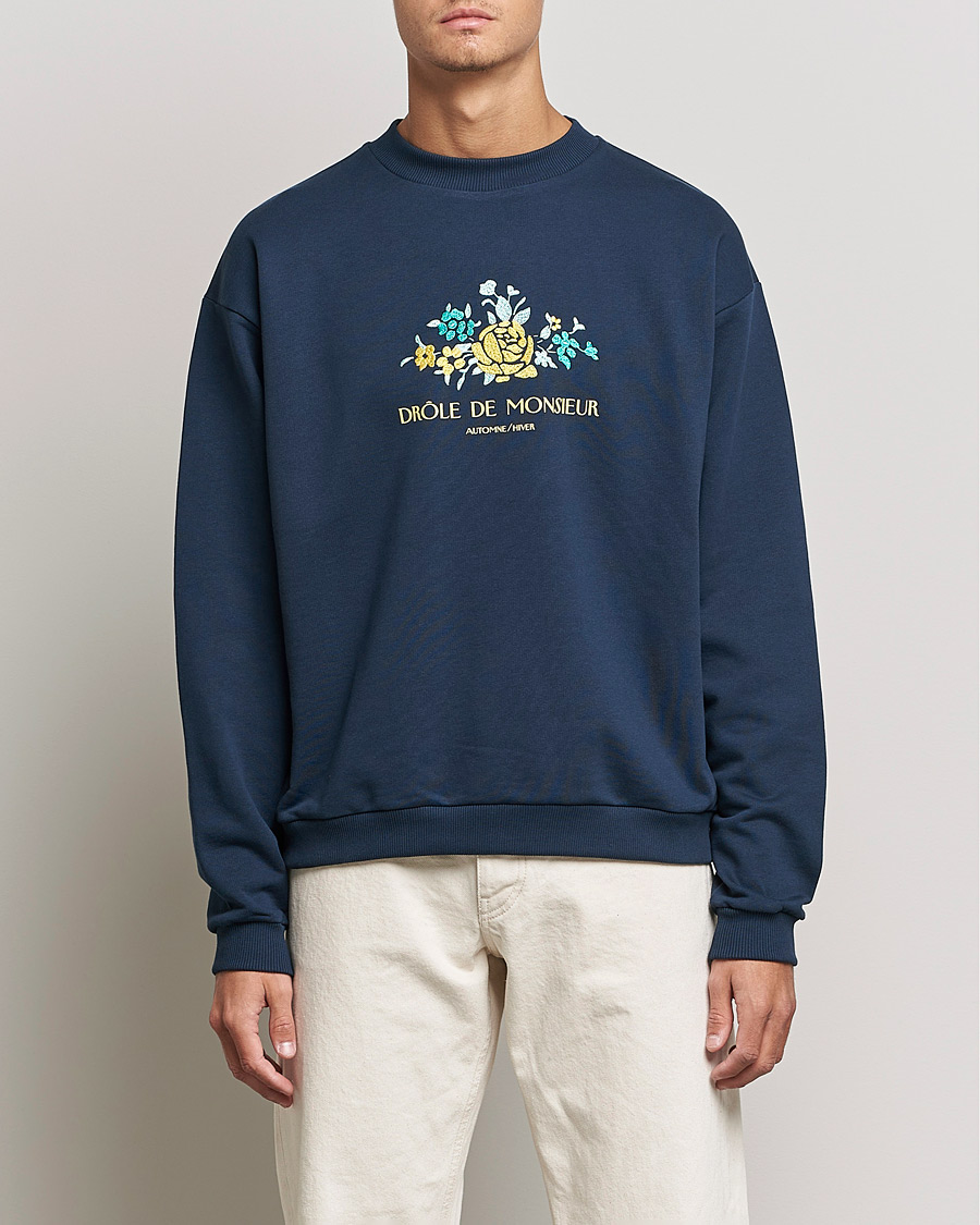 Heren | Truien | Drôle de Monsieur | Fleur Sweatshirt Navy