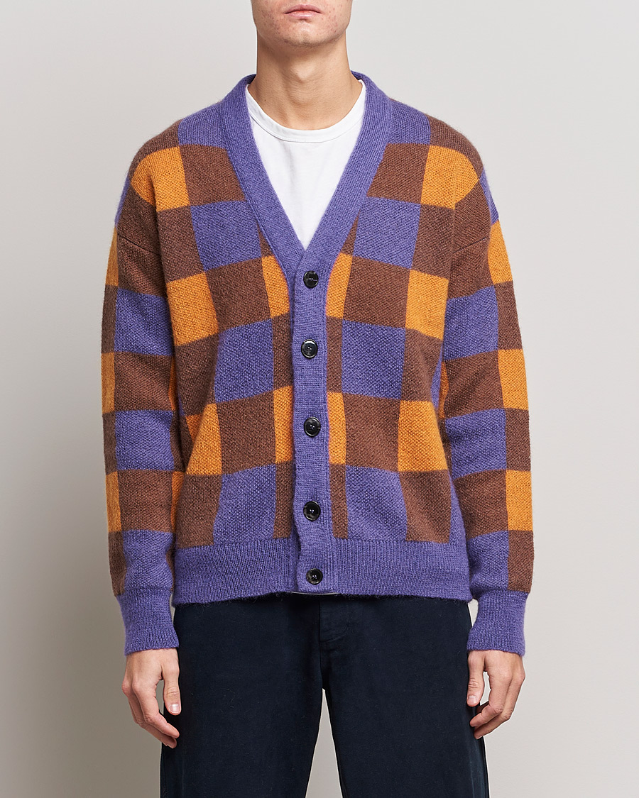 Homme | Pulls Et Tricots | Drôle de Monsieur | Le Cardigan Mohair Purple/Orange