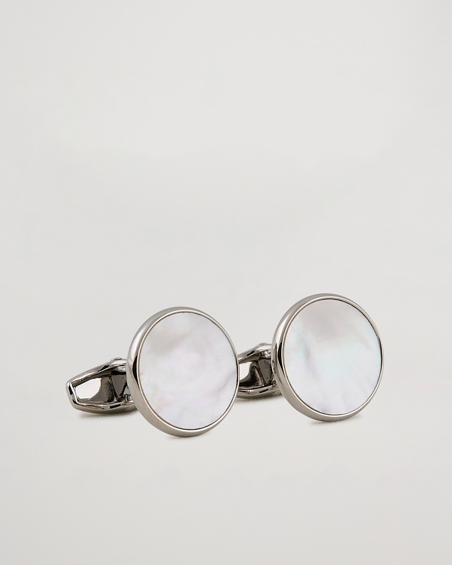 Homme | Boutons De Manchette | Amanda Christensen | Cufflink & Shirt Studs Set White/Silver