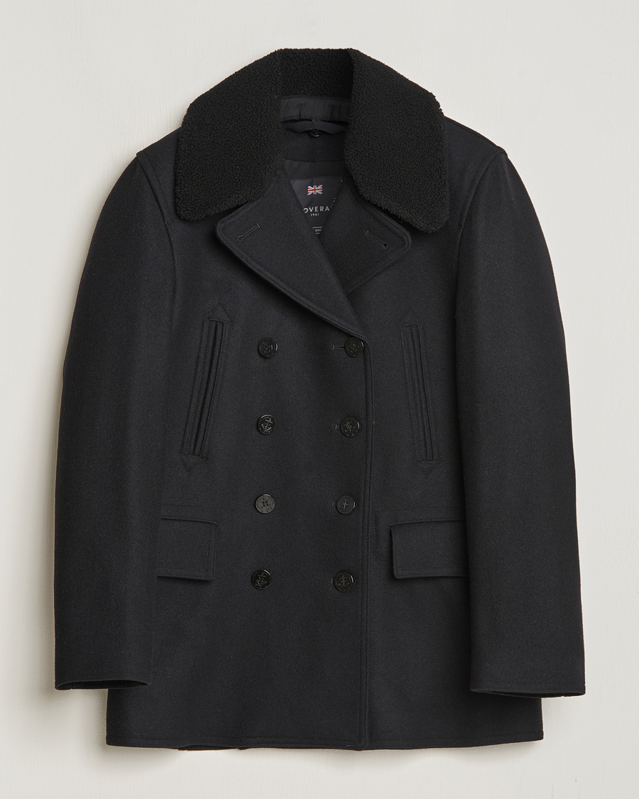 Homme | Manteaux Et Vestes | Gloverall | Churchill Reefer Shearling Peacoat Black
