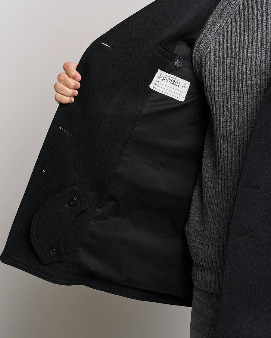 Homme | Manteaux Et Vestes | Gloverall | Churchill Reefer Shearling Peacoat Black