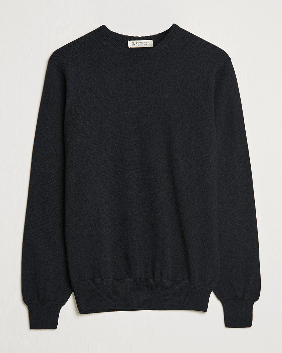 Heren | Truien | Piacenza Cashmere | Cashmere Crew Neck Sweater Black