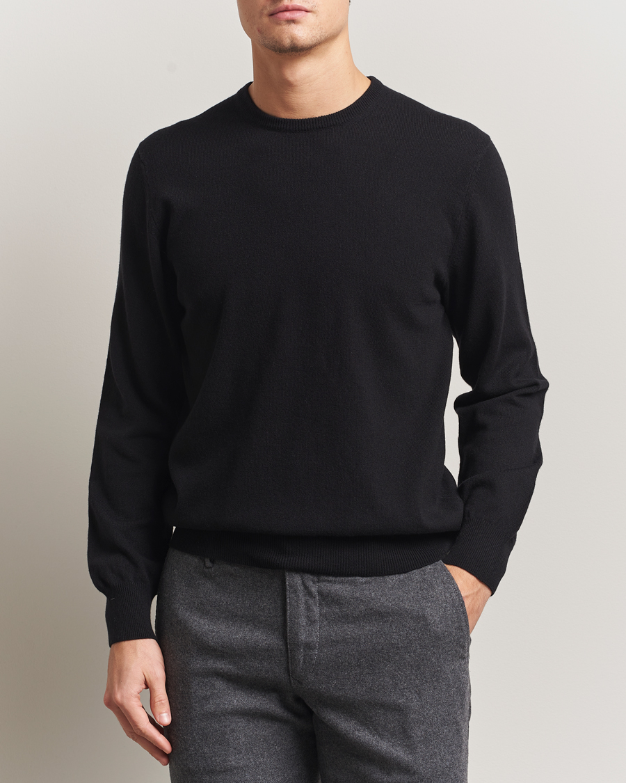 Heren | Truien | Piacenza Cashmere | Cashmere Crew Neck Sweater Black