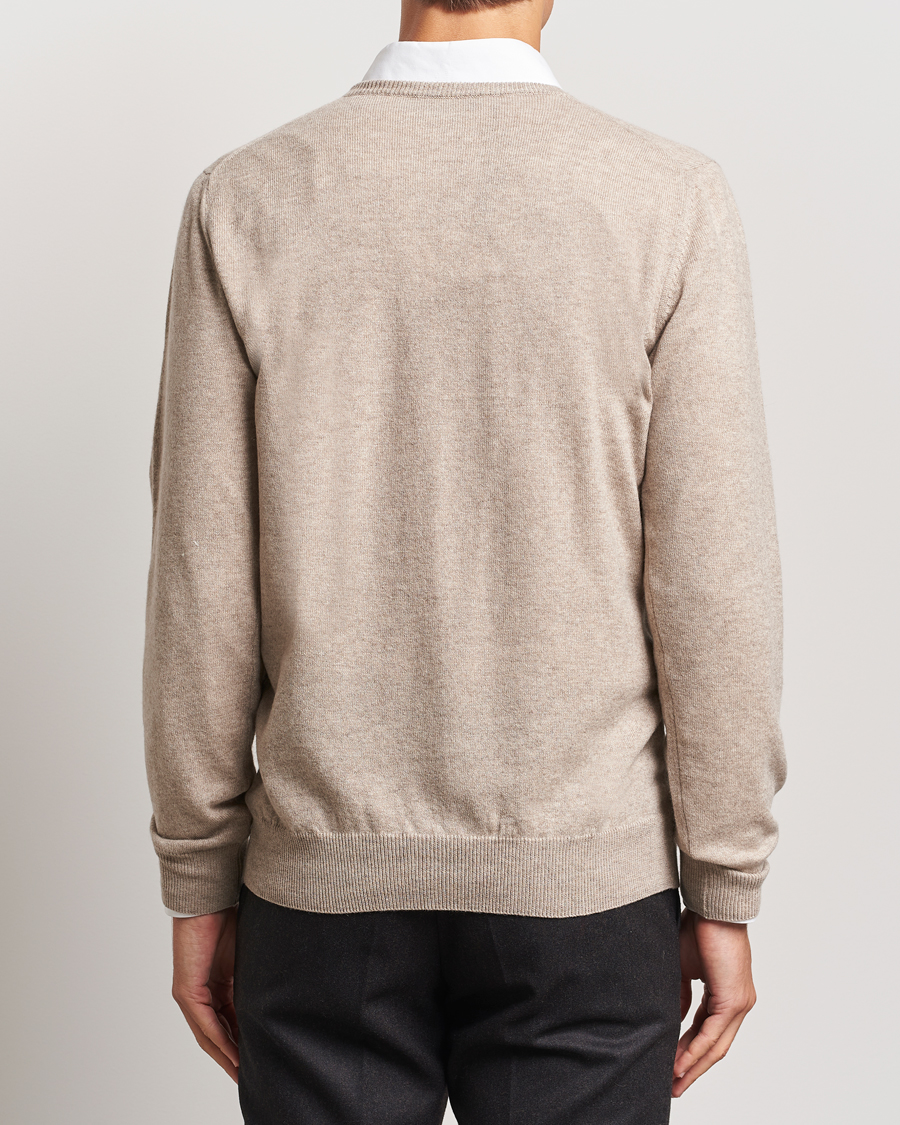Heren | Truien | Piacenza Cashmere | Cashmere V Neck Sweater Beige