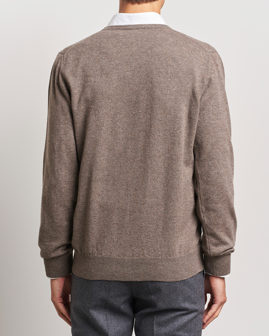 Heren | Truien | Piacenza Cashmere | Cashmere V Neck Sweater Brown