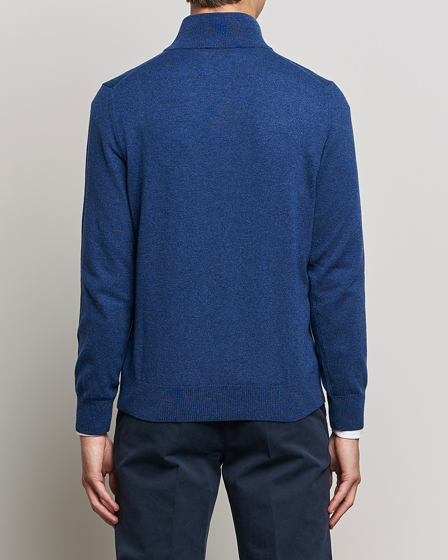 Homme | Pulls Et Tricots | Piacenza Cashmere | Cashmere Half Zip Sweater Indigo Blue