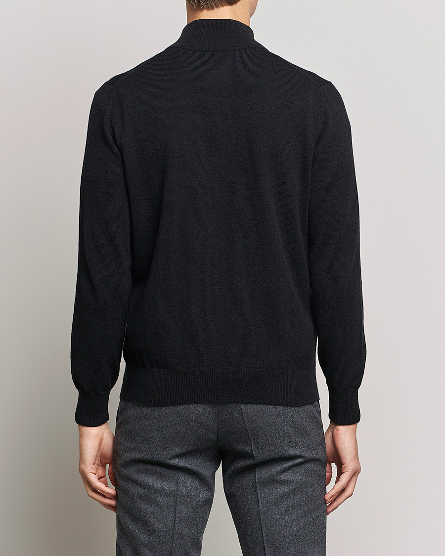 Heren | Truien | Piacenza Cashmere | Cashmere Half Zip Sweater Black