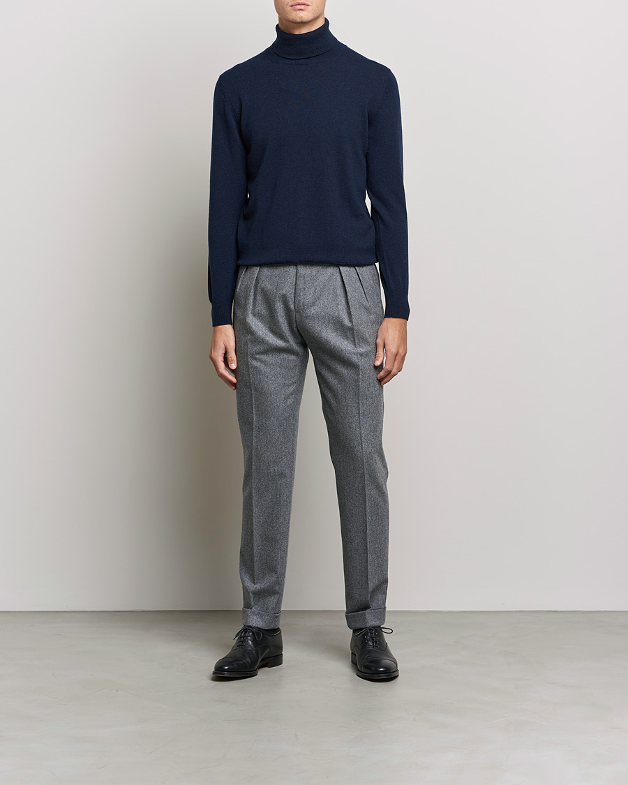 Heren | Truien | Piacenza Cashmere | Cashmere Rollneck Sweater Navy