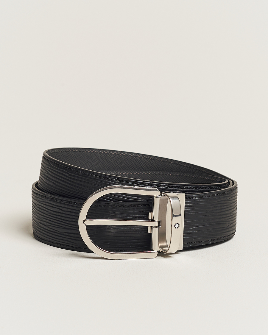 Homme | Montblanc 40mm Horseshoe Buckle Belt Black | Montblanc | 40mm Horseshoe Buckle Belt Black