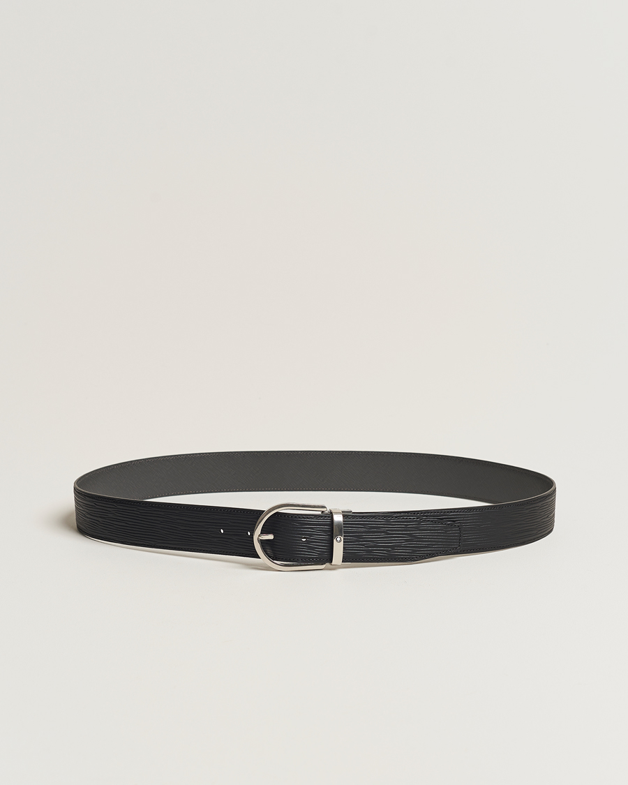 Homme | Montblanc 40mm Horseshoe Buckle Belt Black | Montblanc | 40mm Horseshoe Buckle Belt Black