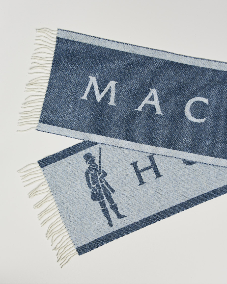 Homme | Mackintosh Edinburg Wool Scarf Blue | Mackintosh | Edinburg Wool Scarf Blue