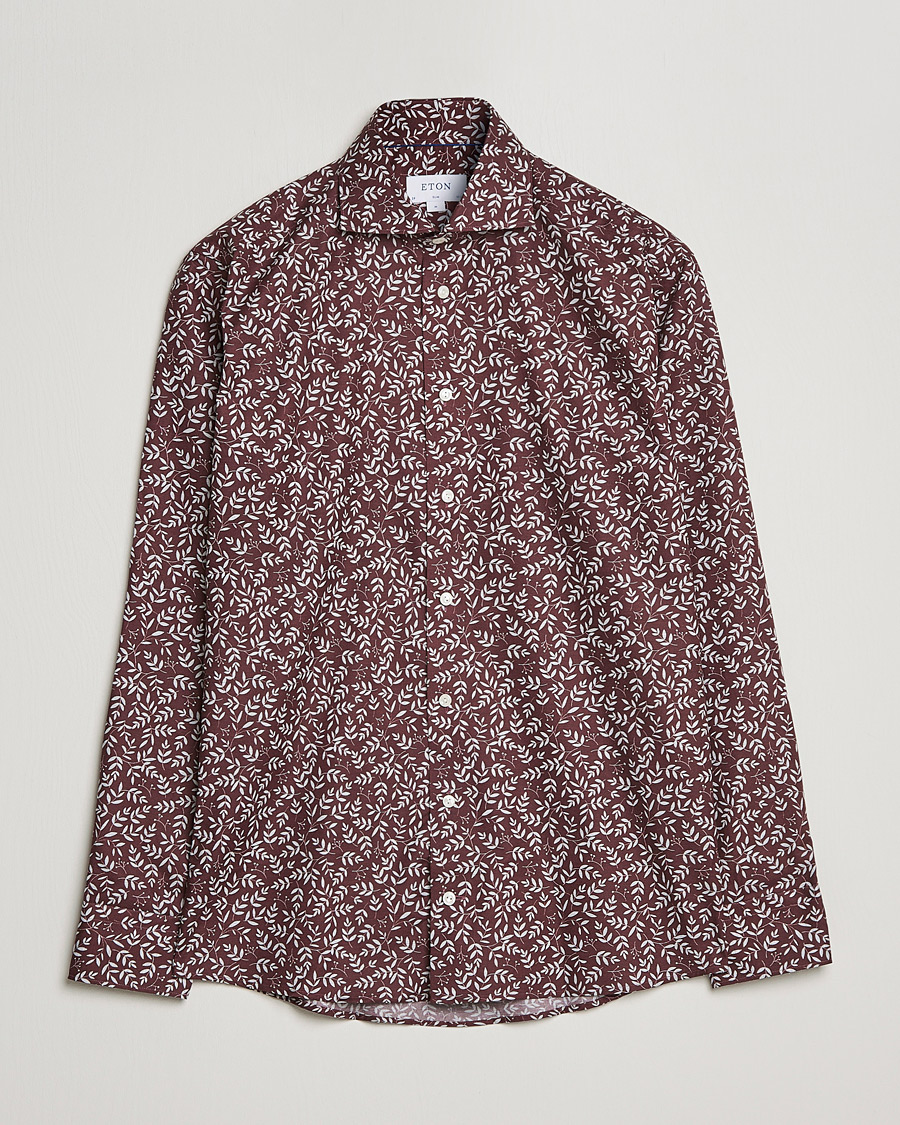 Heren | Overhemden | Eton | Twill Melange Shirt Red Floral