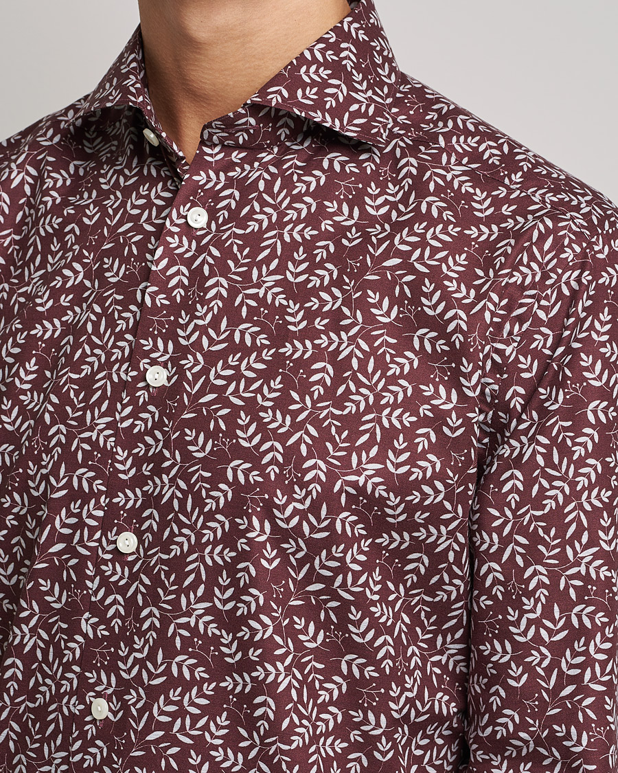 Heren | Overhemden | Eton | Twill Melange Shirt Red Floral