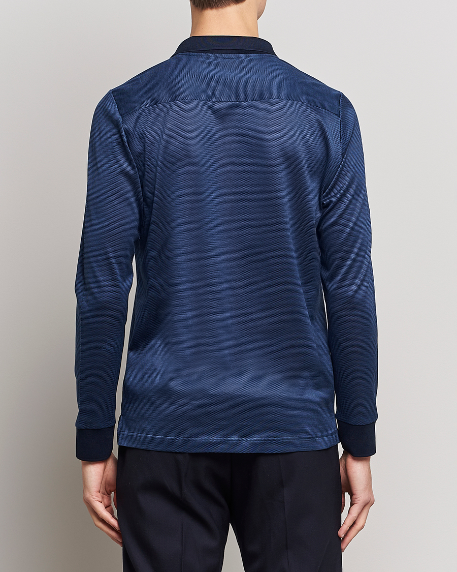 Homme | Pulls Et Tricots | Eton | Knit Jaquard Polo Shirt Blue